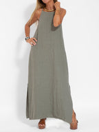 Women's Halter Neck Maxi Dress with Side Slit 1