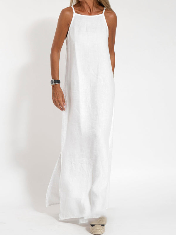 Women's Halter Neck Maxi Dress with Side Slit 11