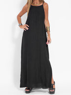 Women's Halter Neck Maxi Dress with Side Slit 12
