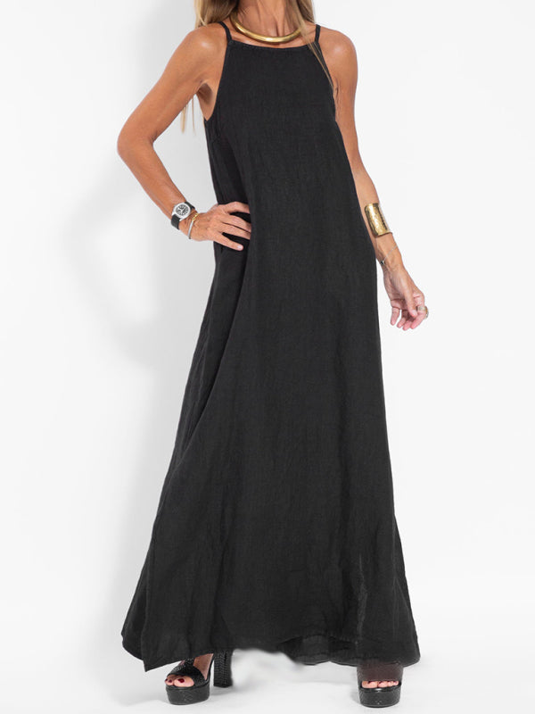 Women's Halter Neck Maxi Dress with Side Slit 15