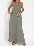 Women's Halter Neck Maxi Dress with Side Slit 5