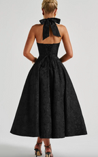Women's Halter Neck Midi Dress with Straight Fit 3