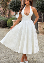 Women's Halter Neck Midi Dress with Straight Fit 6