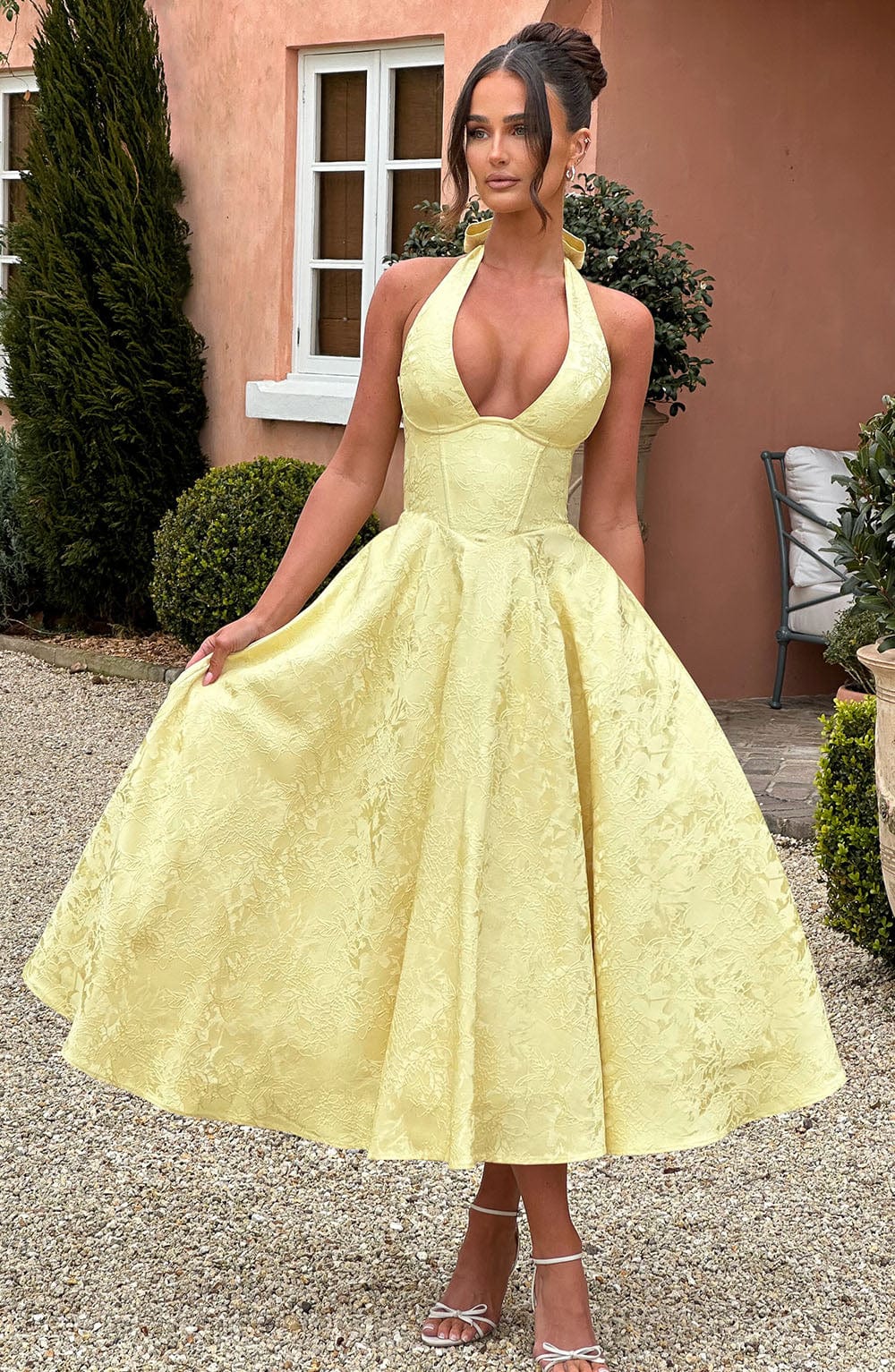 Women's Halter Neck Midi Dress with Straight Fit 9