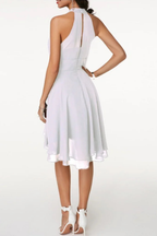 Women's Halter Neck Mini Dress with Tiered Ruffle Hem 7