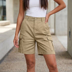 Women's High-Rise Cargo Shorts with Multi-Pocket Utility Design 6