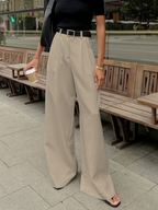 Women's High-Rise Wide-Leg Tailored Trousers with Pleats 7