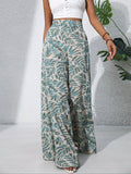 Women's High Waist Wide Leg Trousers with Floral Print 1