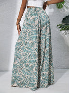 Women's High Waist Wide Leg Trousers with Floral Print 2