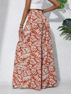 Women's High Waist Wide Leg Trousers with Floral Print 6