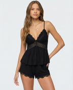 Women's Lace Camisole and Shorts Set with V-Neck 9