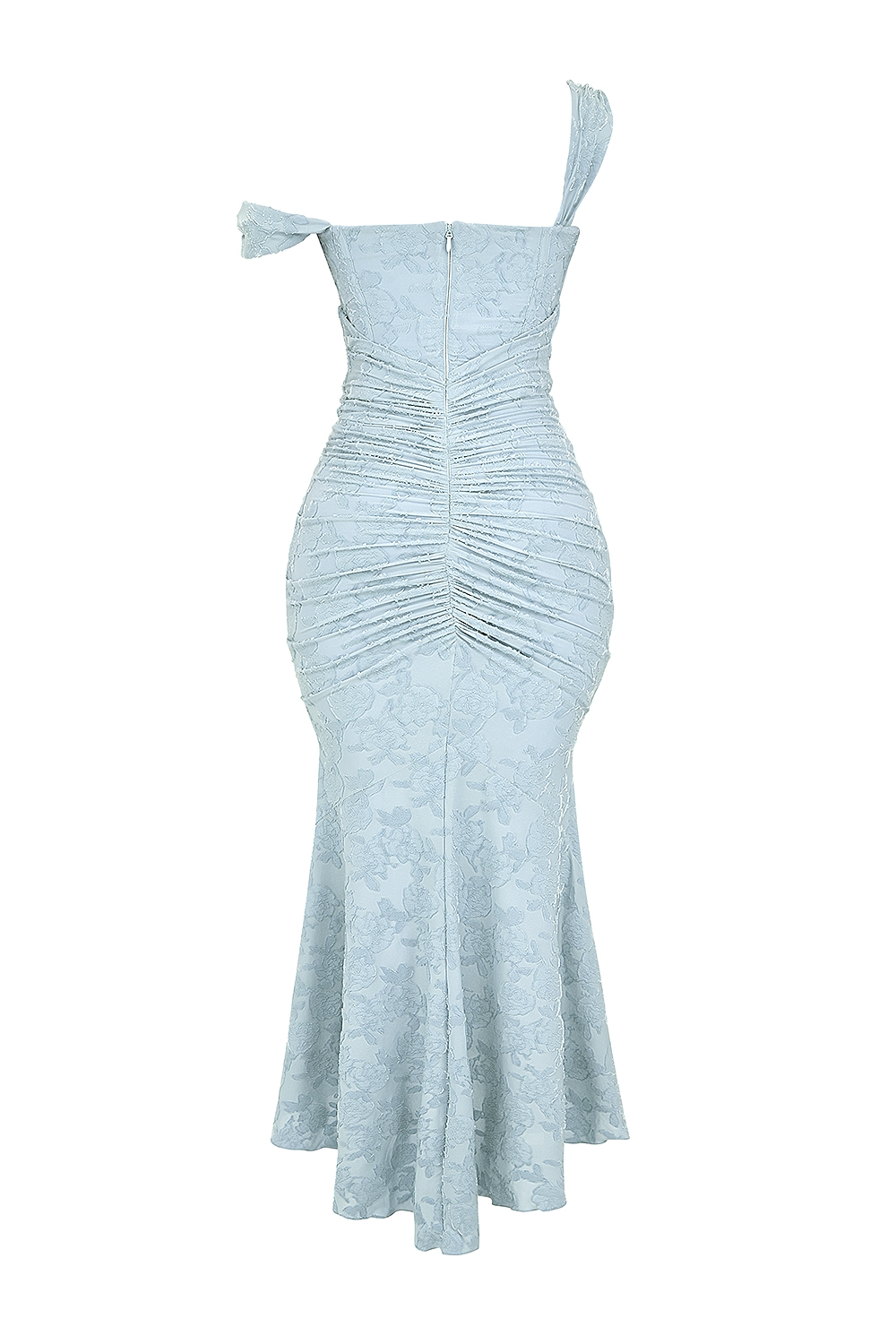 Women's Lace Corset Maxi Dress with High-Low Hem 9