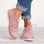 Women's Lace-Up Platform Brogue Trainers with Ankle-Height Design 1