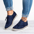 Women's Lace-Up Platform Brogue Trainers with Ankle-Height Design 3