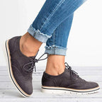 Women's Lace-Up Platform Brogue Trainers with Ankle-Height Design 4