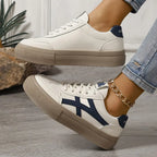 Women's Lace-Up Platform Sneakers with Low-Cut Design 1