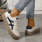 Women's Lace-Up Platform Sneakers with Low-Cut Design 4