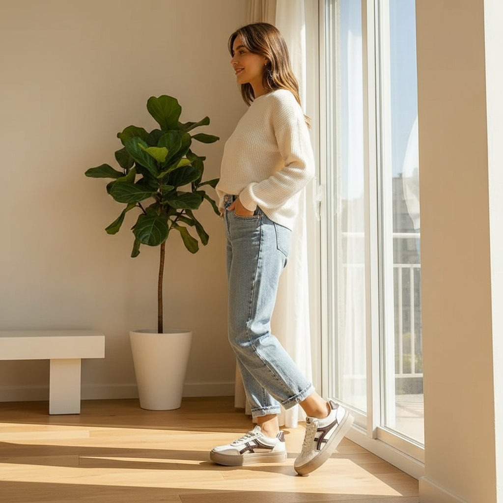 Women's Lace-Up Platform Sneakers with Low-Cut Design 2