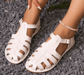 Women's Leather Sandals with Adjustable Strap and Open Toe Design 2