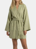 Women's Linen Kimono Dress with Wide Sleeves 2