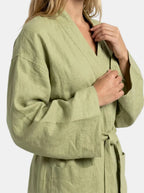 Women's Linen Kimono Dress with Wide Sleeves 4