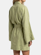 Women's Linen Kimono Dress with Wide Sleeves 6