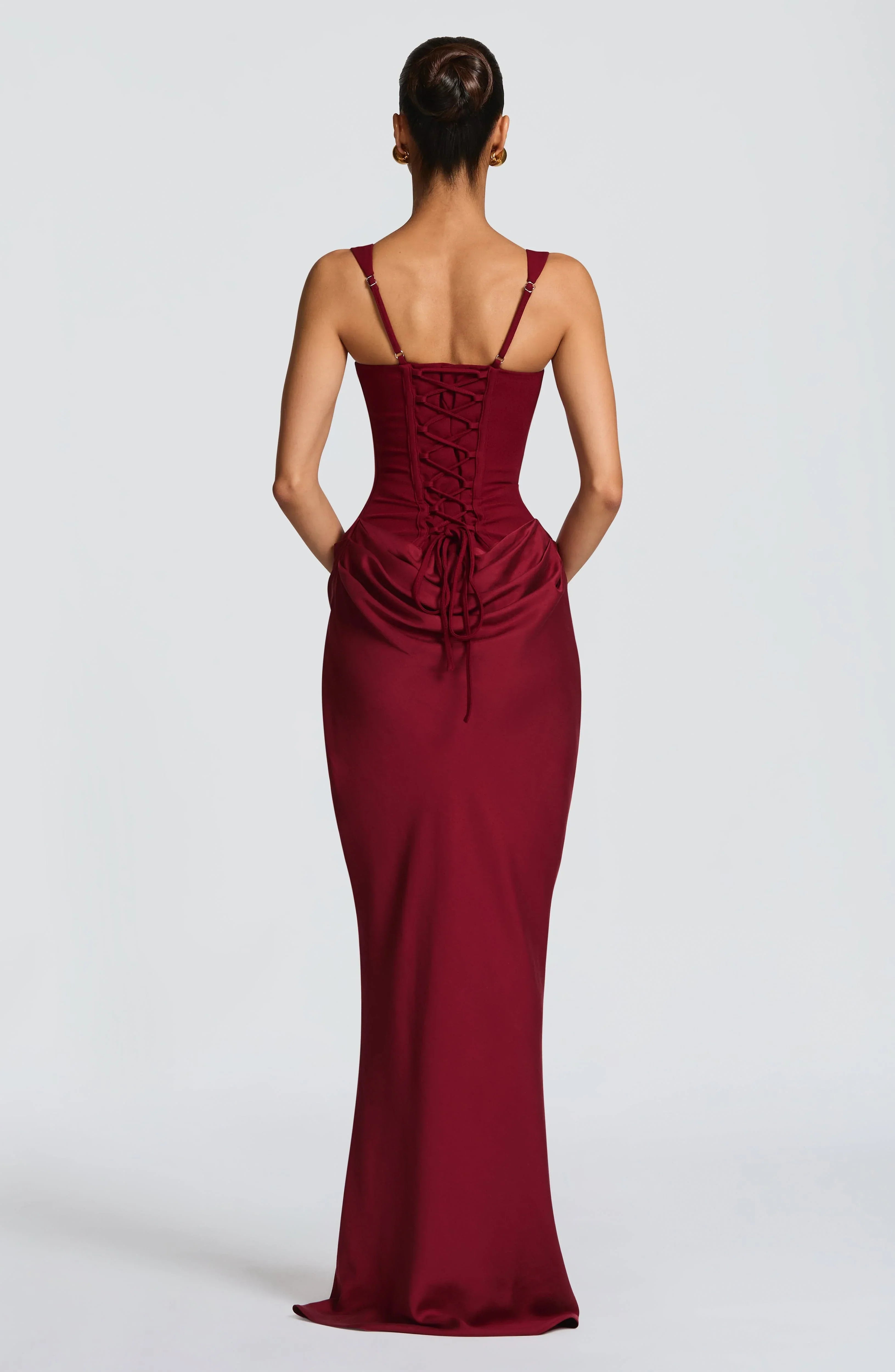 Women's Long Bodycon Dress with Open Back Detail 11