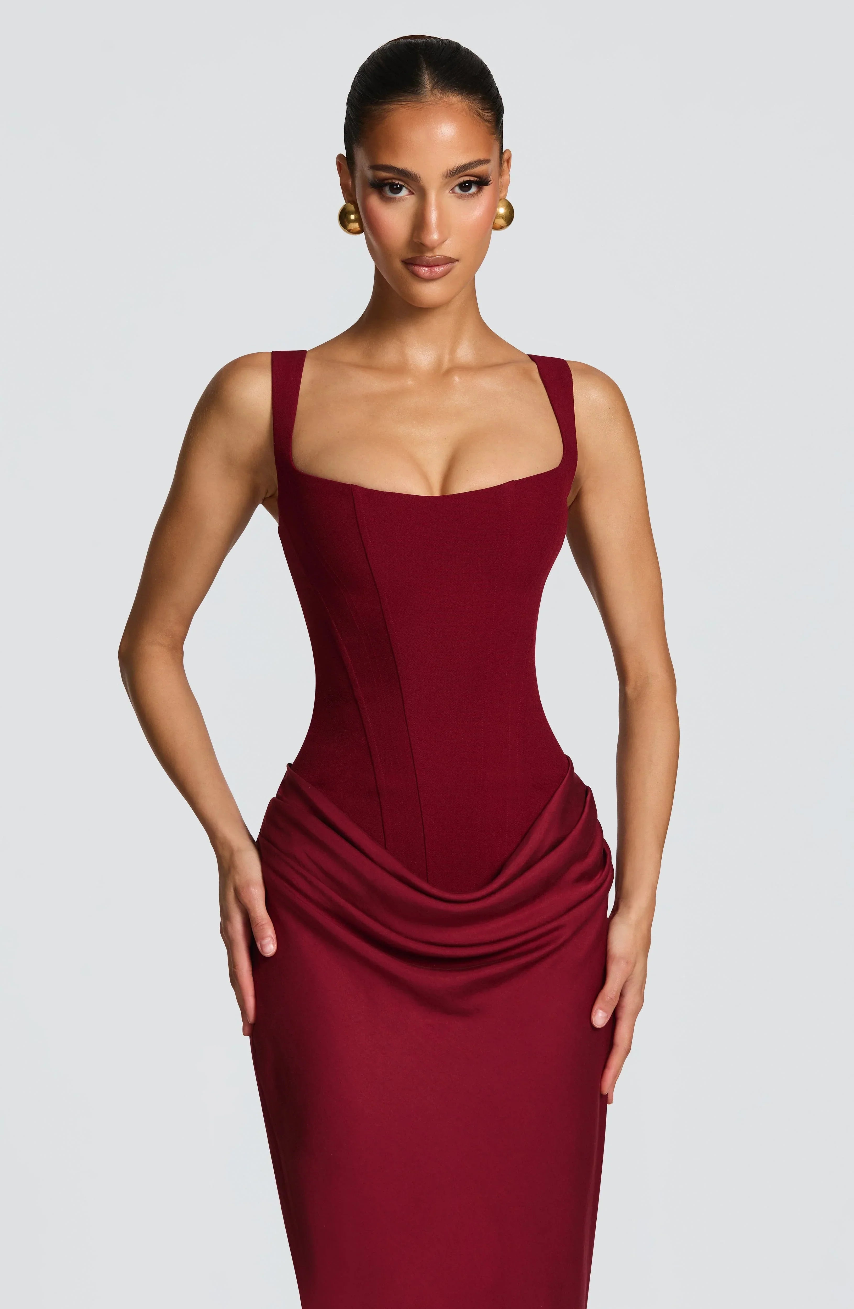 Women's Long Bodycon Dress with Open Back Detail 12