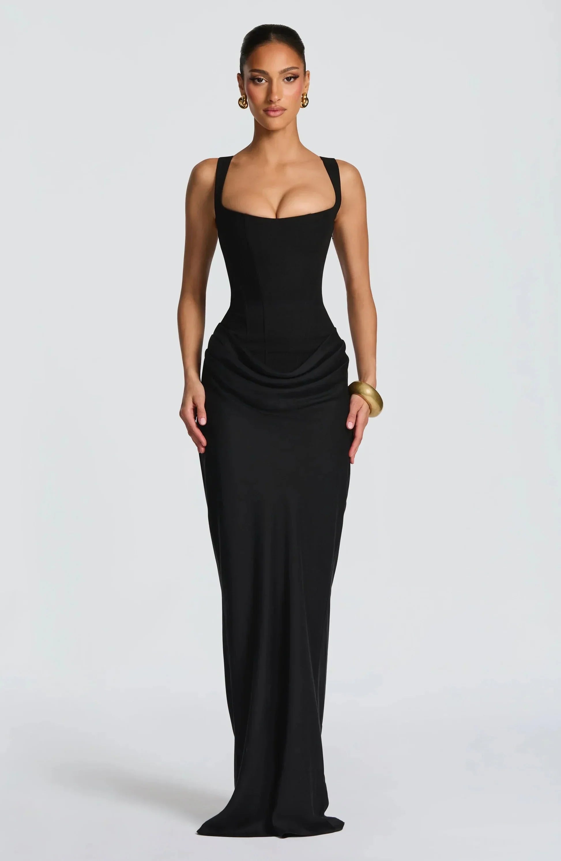 Women's Long Bodycon Dress with Open Back Detail 13