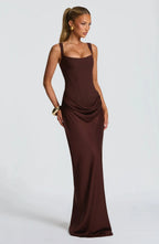 Women's Long Bodycon Dress with Open Back Detail 3