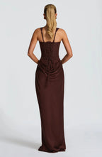 Women's Long Bodycon Dress with Open Back Detail 4