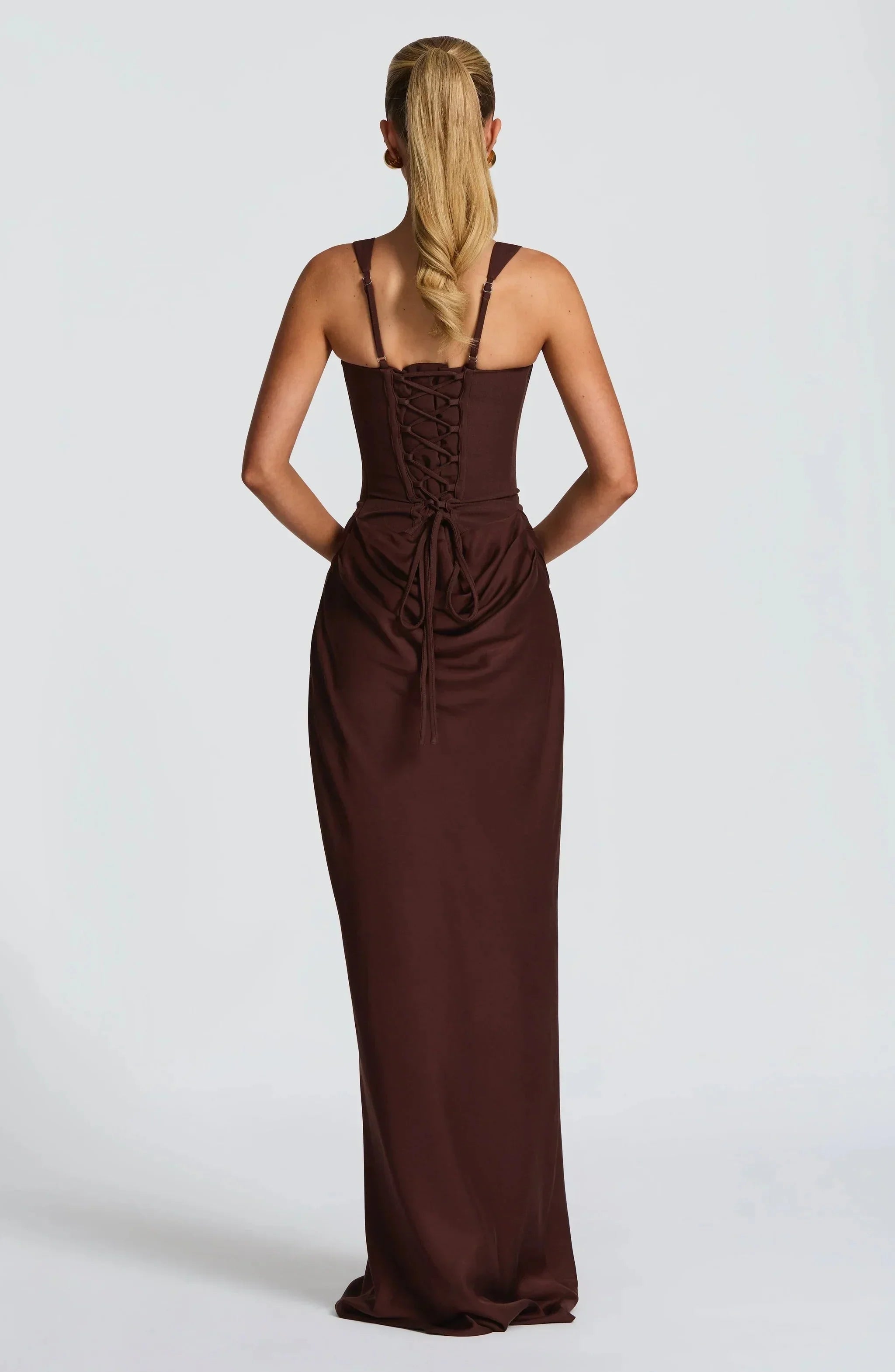 Women's Long Bodycon Dress with Open Back Detail 4