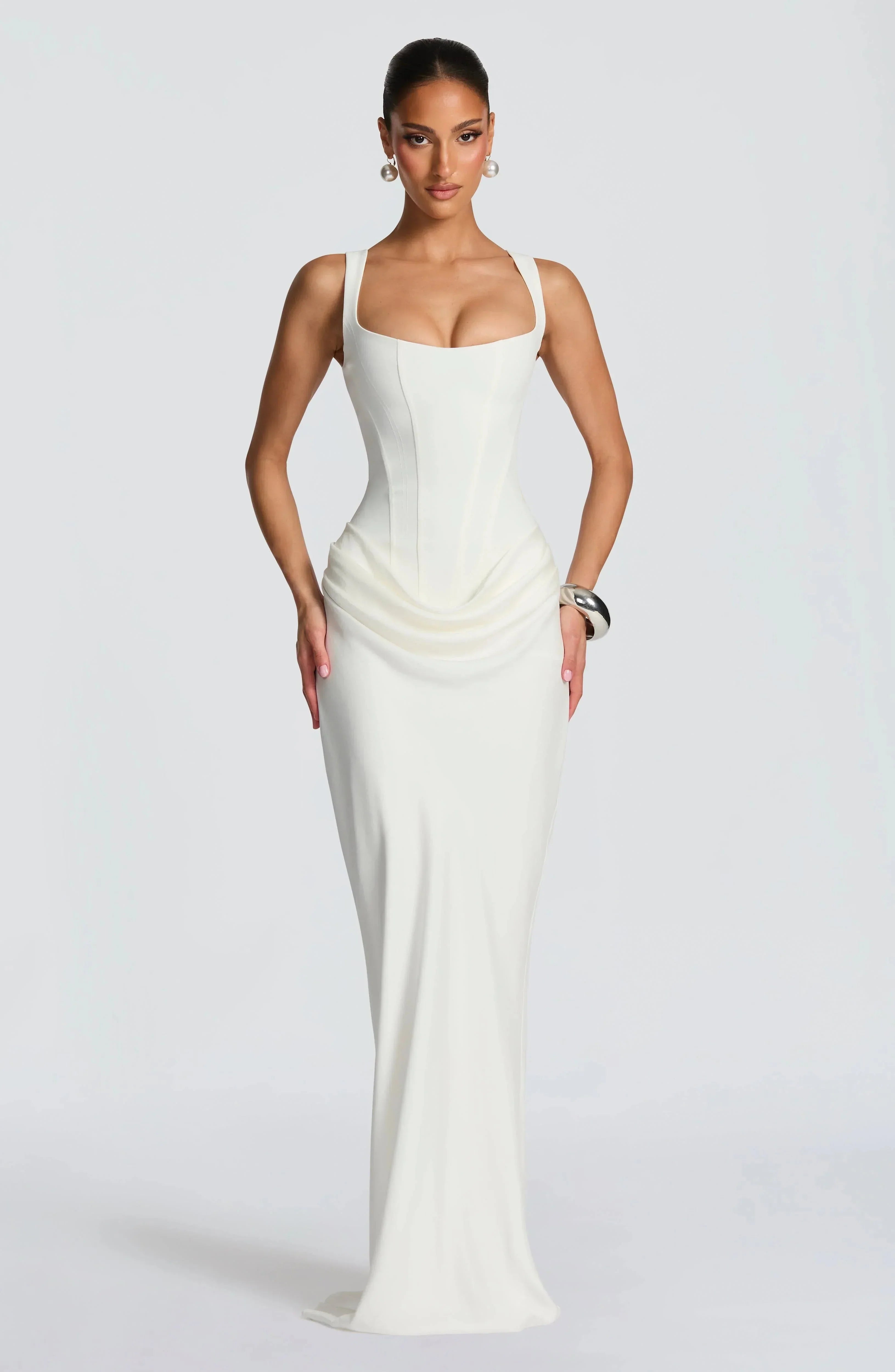 Women's Long Bodycon Dress with Open Back Detail 8