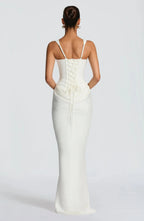 Women's Long Bodycon Dress with Open Back Detail 9