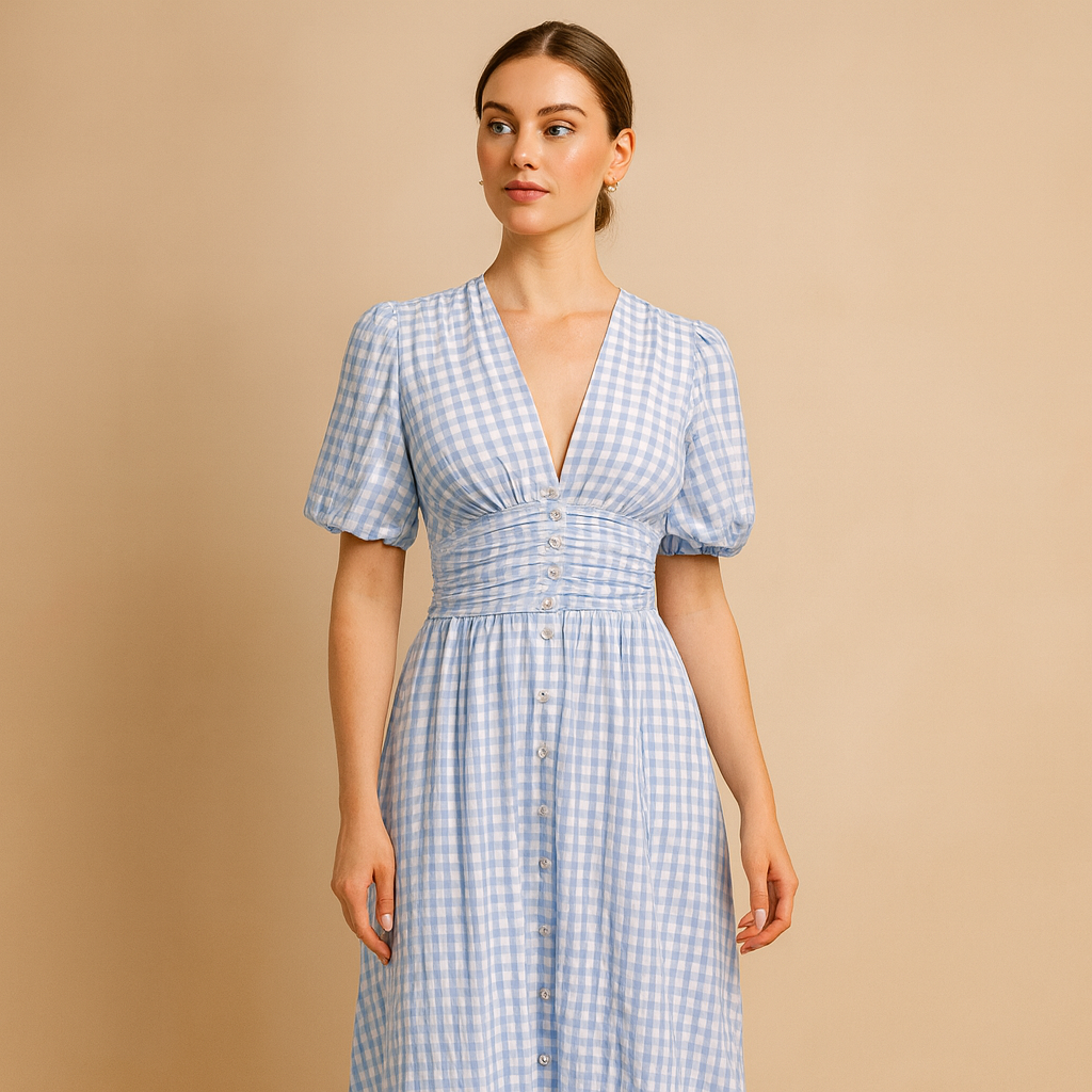 Women's Long Sleeve Button-Down Maxi Dress 1
