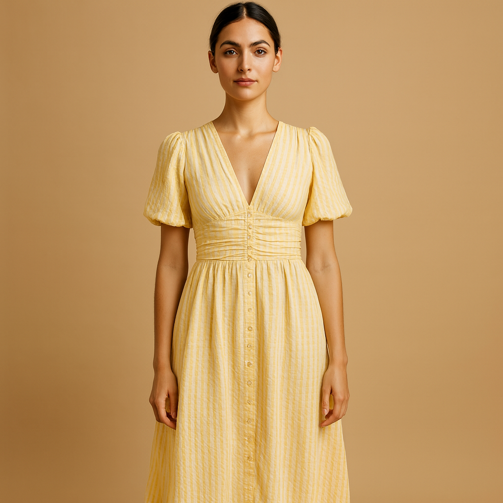Women's Long Sleeve Button-Down Maxi Dress 3