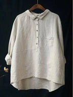 Women's Long Sleeve Button-Up Shirt with Stand Collar 2
