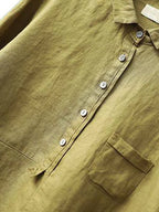 Women's Long Sleeve Button-Up Shirt with Stand Collar 7