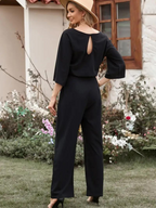 Women's Long Sleeve Jumpsuit with Matching Belt 6