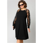 Women's Long Sleeve Lace Dress with Split Cuff Detail 4