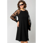 Women's Long Sleeve Lace Dress with Split Cuff Detail 5