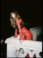 Women's Long Sleeve Maxi Dress with Flowing Skirt 5
