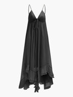 Women's Long Sleeve Maxi Dress with Layered Chiffon Cape Overlay 10