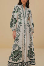 Women's Long Sleeve Maxi Dress with Print 10