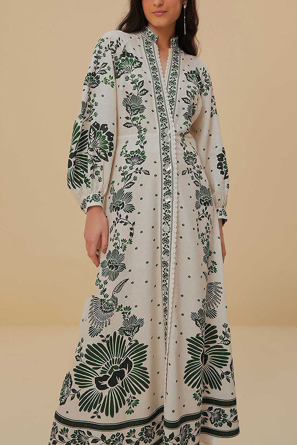Women's Long Sleeve Maxi Dress with Print 10