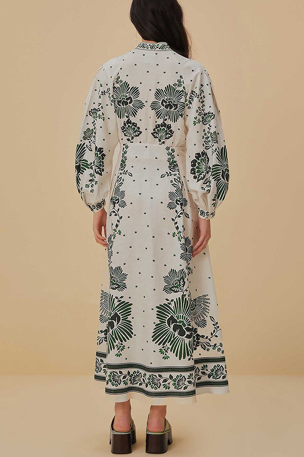 Women's Long Sleeve Maxi Dress with Print 12