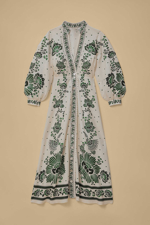Women's Long Sleeve Maxi Dress with Print 13