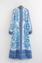 Women's Long Sleeve Maxi Dress with Print 14