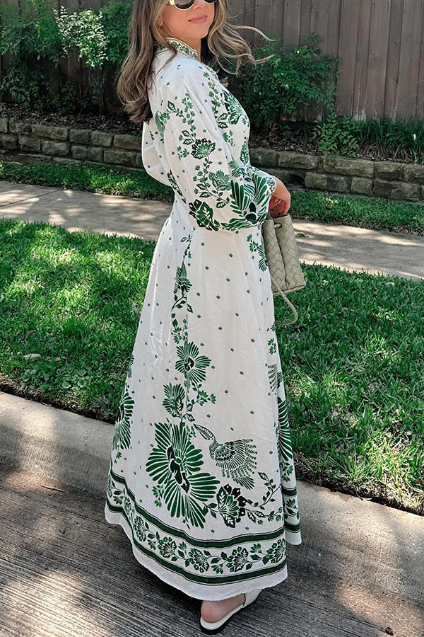 Women's Long Sleeve Maxi Dress with Print 5