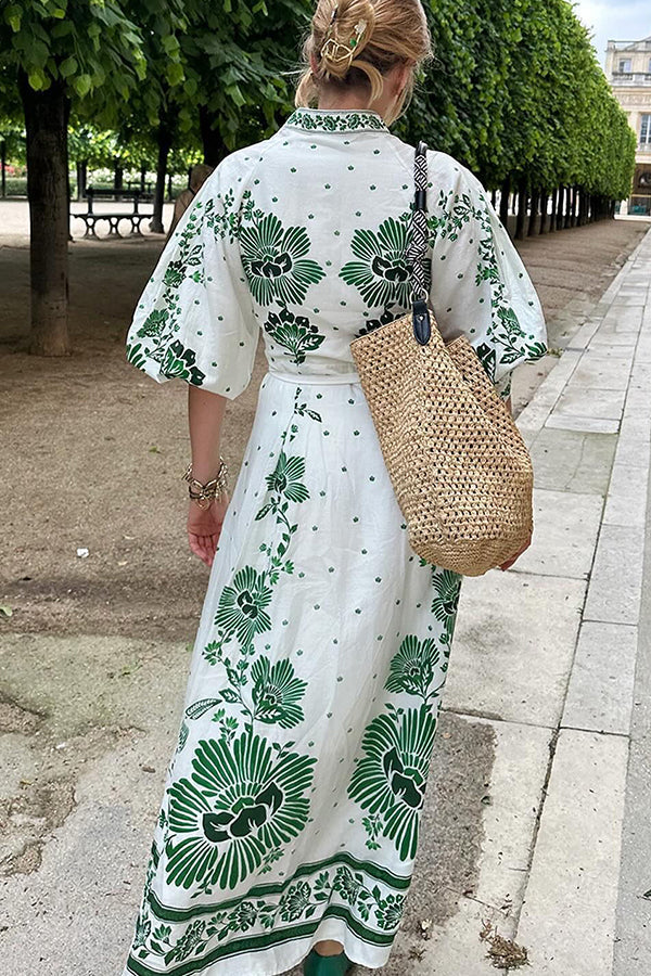 Women's Long Sleeve Maxi Dress with Print 7